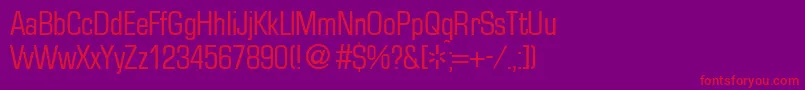 EurasiacondRegular Font – Red Fonts on Purple Background