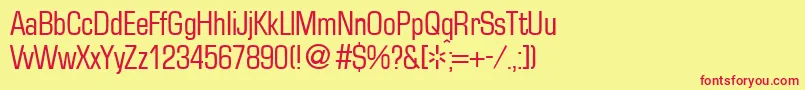 EurasiacondRegular Font – Red Fonts on Yellow Background