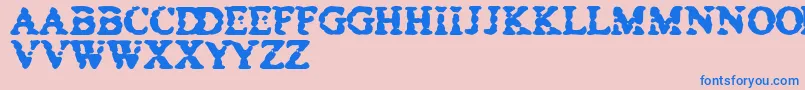 Bowet Font – Blue Fonts on Pink Background