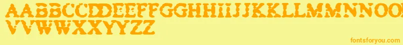 Bowet Font – Orange Fonts on Yellow Background