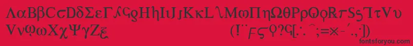 Achilles-Schriftart – Schwarze Schriften auf rotem Hintergrund