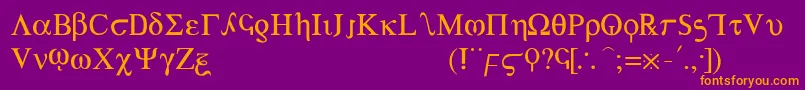 Шрифт Achilles – оранжевые шрифты на фиолетовом фоне
