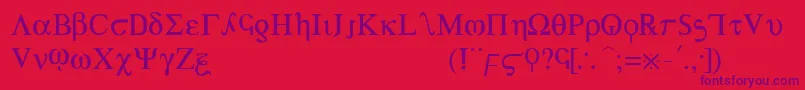 Achilles-Schriftart – Violette Schriften auf rotem Hintergrund