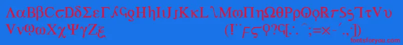 Achilles Font – Red Fonts on Blue Background