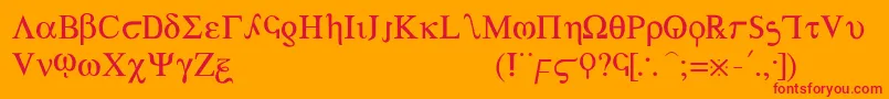 Achilles Font – Red Fonts on Orange Background