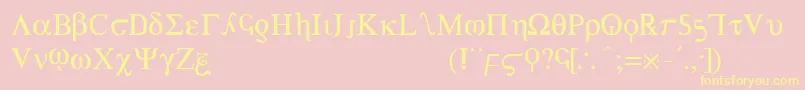 Achilles Font – Yellow Fonts on Pink Background
