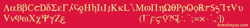 フォントAchilles – 黄色の文字、赤い背景