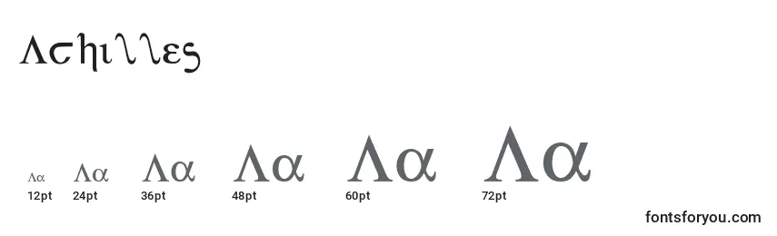 Размеры шрифта Achilles