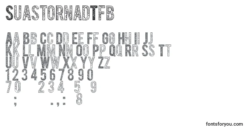 Schriftart SuastornadTfb – Alphabet, Zahlen, spezielle Symbole