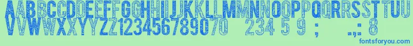 SuastornadTfb Font – Blue Fonts on Green Background