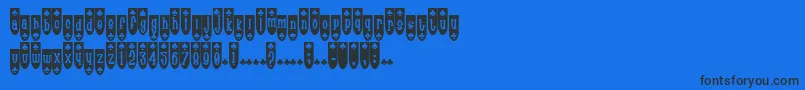 Fonte PopuluxeBlub – fontes pretas em um fundo azul