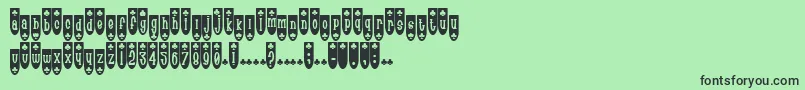 フォントPopuluxeBlub – 緑の背景に黒い文字