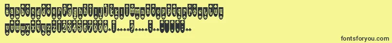 PopuluxeBlub-fontti – mustat fontit keltaisella taustalla
