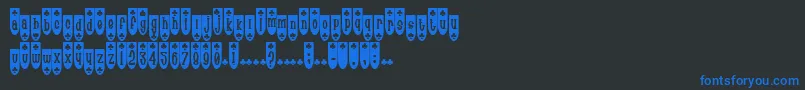 フォントPopuluxeBlub – 黒い背景に青い文字
