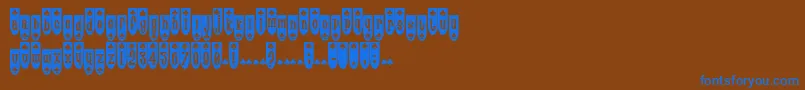 フォントPopuluxeBlub – 茶色の背景に青い文字