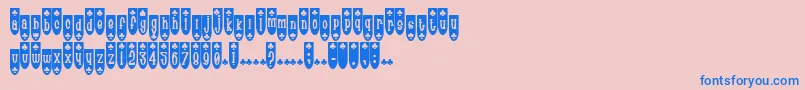 フォントPopuluxeBlub – ピンクの背景に青い文字