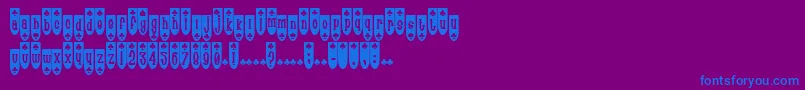 PopuluxeBlub-Schriftart – Blaue Schriften auf violettem Hintergrund