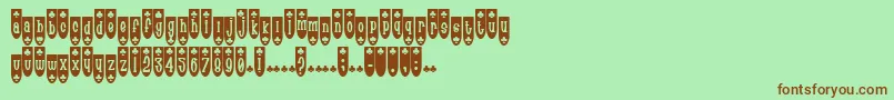 フォントPopuluxeBlub – 緑の背景に茶色のフォント