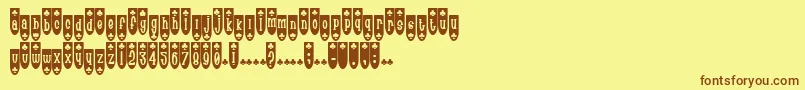 PopuluxeBlub-Schriftart – Braune Schriften auf gelbem Hintergrund