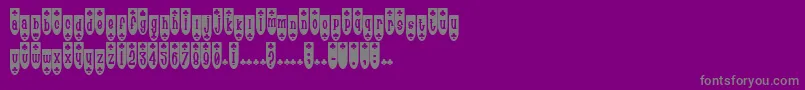 PopuluxeBlub-fontti – harmaat kirjasimet violetilla taustalla