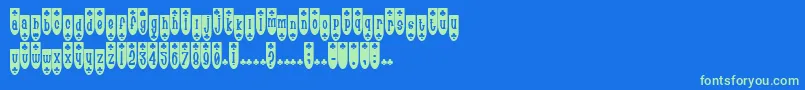 PopuluxeBlub-fontti – vihreät fontit sinisellä taustalla