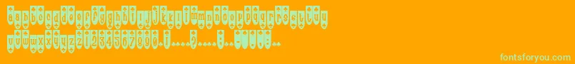 Шрифт PopuluxeBlub – зелёные шрифты на оранжевом фоне