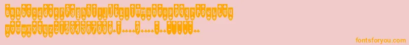 Fonte PopuluxeBlub – fontes laranjas em um fundo rosa