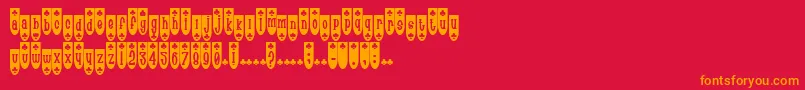 PopuluxeBlub-fontti – oranssit fontit punaisella taustalla