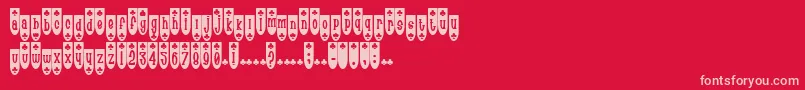 Czcionka PopuluxeBlub – różowe czcionki na czerwonym tle