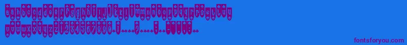 Czcionka PopuluxeBlub – fioletowe czcionki na niebieskim tle