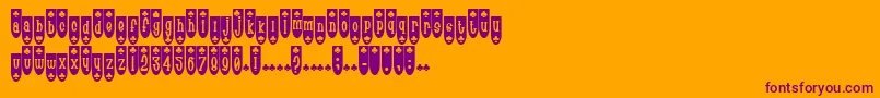 Czcionka PopuluxeBlub – fioletowe czcionki na pomarańczowym tle