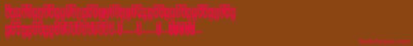 フォントPopuluxeBlub – 赤い文字が茶色の背景にあります。