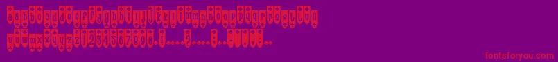 Fonte PopuluxeBlub – fontes vermelhas em um fundo violeta