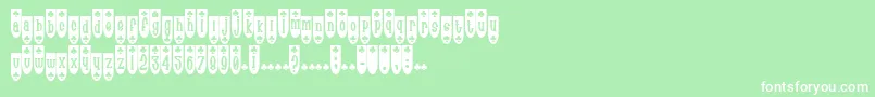 PopuluxeBlub-fontti – valkoiset fontit vihreällä taustalla
