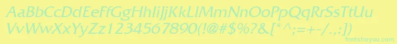 FritzItalic Font – Green Fonts on Yellow Background