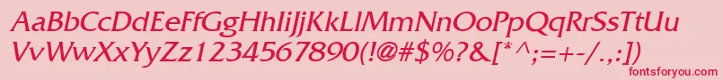 FritzItalic Font – Red Fonts on Pink Background