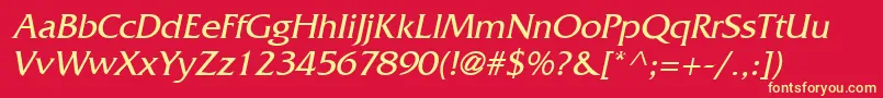 FritzItalic Font – Yellow Fonts on Red Background