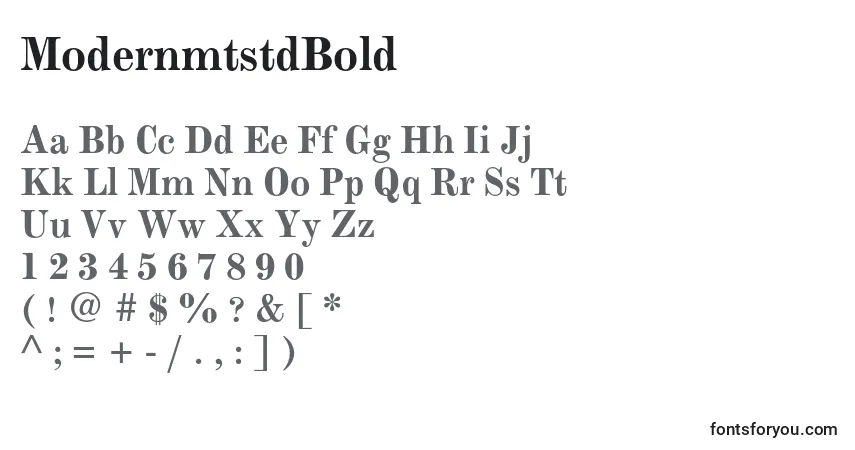 A fonte ModernmtstdBold – alfabeto, números, caracteres especiais