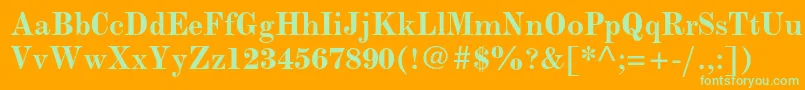 ModernmtstdBold Font – Green Fonts on Orange Background