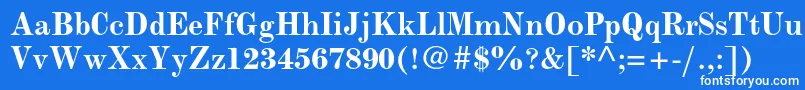 フォントModernmtstdBold – 青い背景に白い文字