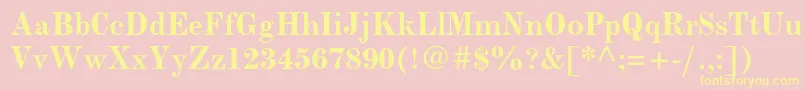 ModernmtstdBold-Schriftart – Gelbe Schriften auf rosa Hintergrund