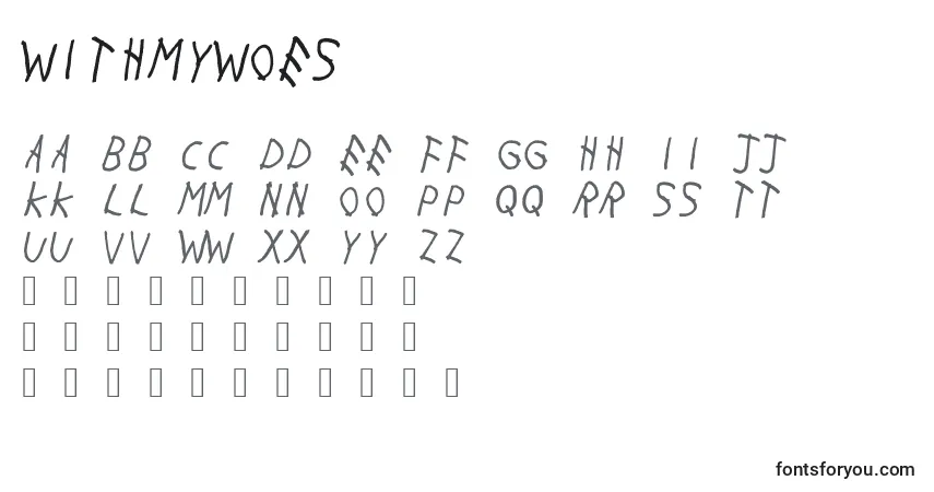 Withmywoes-fontti – aakkoset, numerot, erikoismerkit