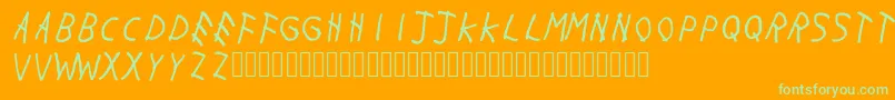 Withmywoes-Schriftart – Grüne Schriften auf orangefarbenem Hintergrund