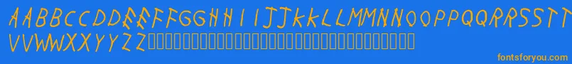 Withmywoes-Schriftart – Orangefarbene Schriften auf blauem Hintergrund