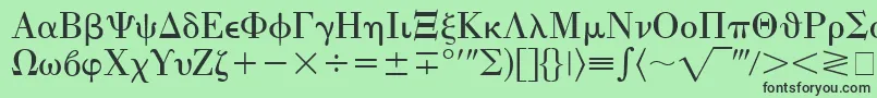 EisagoGreekSsiフォントについての詳細 フォントEisagoGreekSsi – 緑の背景に黒い文字
