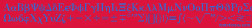Шрифт EisagoGreekSsi – синие шрифты на красном фоне