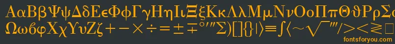 EisagoGreekSsi Font – Orange Fonts on Black Background
