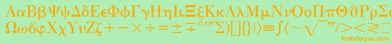 Police EisagoGreekSsi – polices orange sur fond vert