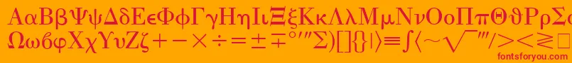 フォントEisagoGreekSsi – オレンジの背景に赤い文字