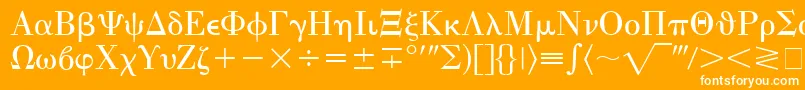 フォントEisagoGreekSsi – オレンジの背景に白い文字